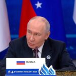 Russian President Vladimir Putin addresses the eighth Gas Exporting Countries Forum (GECF) summit in Moscow.