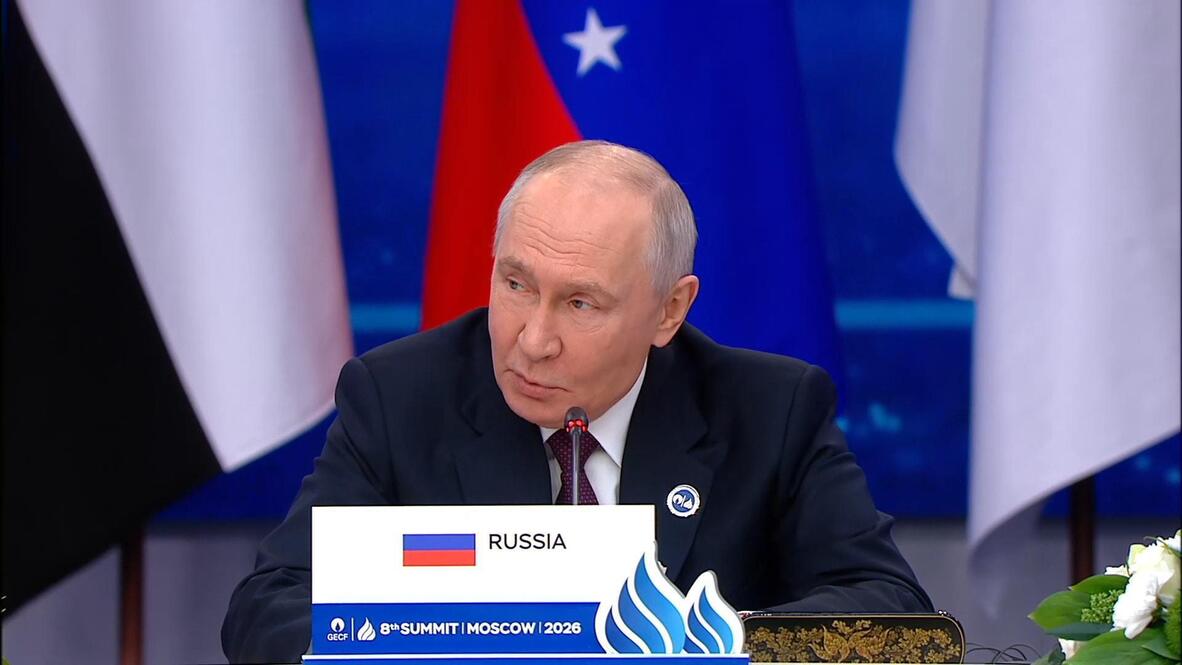 Russian President Vladimir Putin addresses the eighth Gas Exporting Countries Forum (GECF) summit in Moscow.